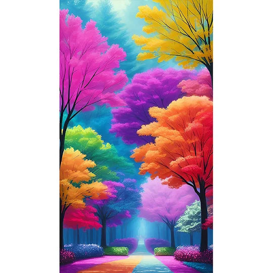 Colourful Woods 45*80cm full round drill diamond painting