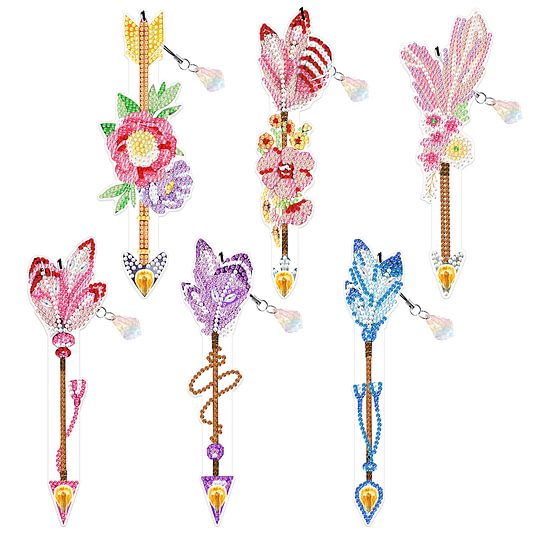 6 pcs Bookmark DIY Feather Shape