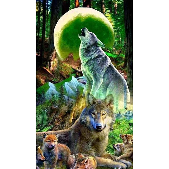 Pack Of Wolves 40*70cm full round drill diamond painting