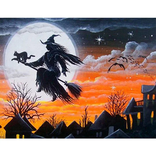 Halloween Witch 50*40cm full round drill diamond painting