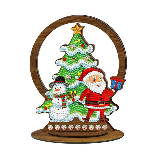 Wooden Christmas Ornament Special Shaped Crystal Diamond