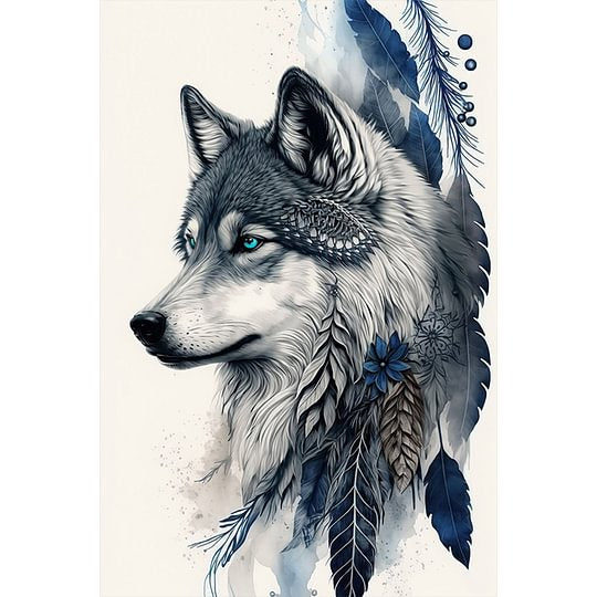 Wolf 40*60cm full round drill diamond painting