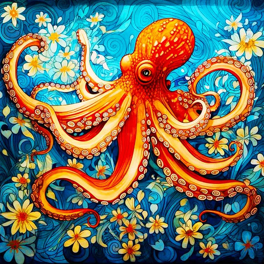 Full Round Drill Diamond Painting 30*30cm Octopus