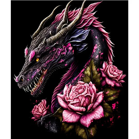 Dragon and Rose Full 11CT Pre-stamped 40*45cm Cross Stitch