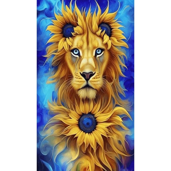 Sunflower Lion 40*70cm full round drill diamond painting