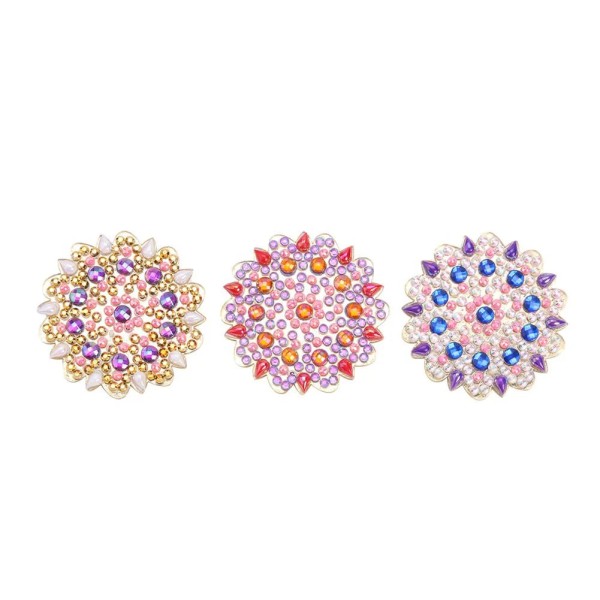 3 pcs Full Drill Diamond Painting Brooches