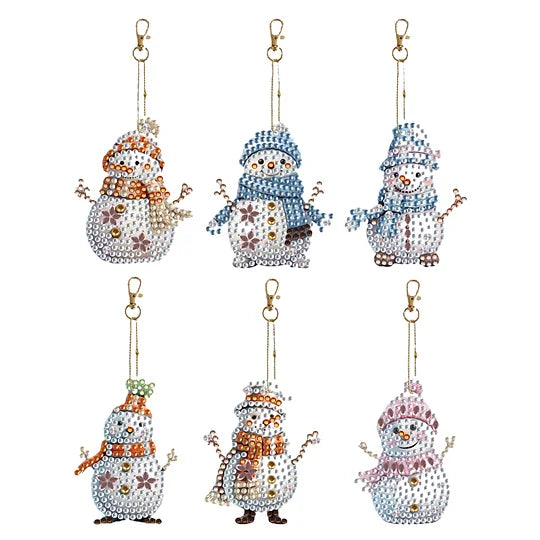 Diamond Painting Keychains 6pcs Winter Snowman