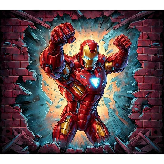 Full Round Drill Diamond Painting 40*35cm Iron Man Breaking Through The Wall