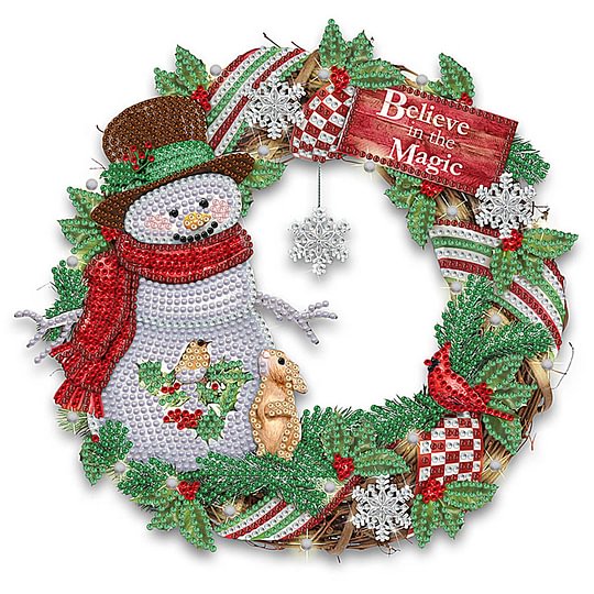 Christmas Wreath 30*30cm special shaped drill diamond painting