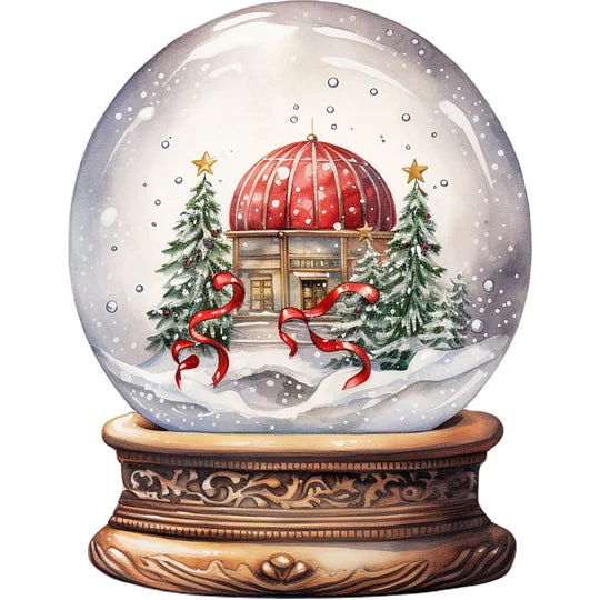 Christmas House Crystal Ball 30*30cm full round drill diamond painting