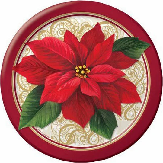 Round Poinsettia 30*30cm full round drill diamond painting