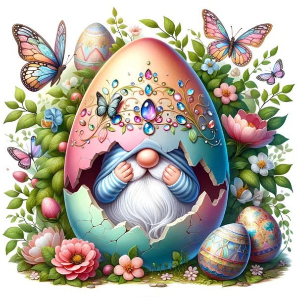 Easter Eggs and Gnomes 30*30cm full round drill diamond painting