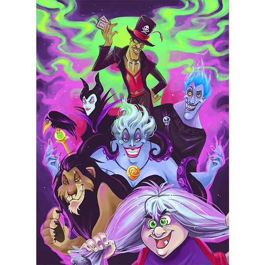 Full 11CT Pre-stamped 40*55cm Cross Stitch Disney Villain