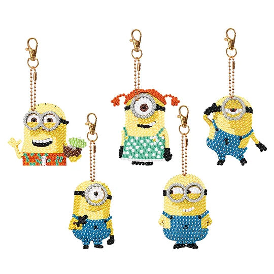 DIY Diamond Painting Key Rings Minions 5 pcs