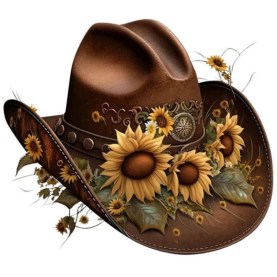 Cowboy Hat 30*30cm full round drill diamond painting