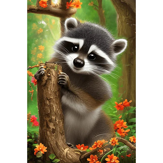 Raccoon 40*60cm full round drill diamond painting