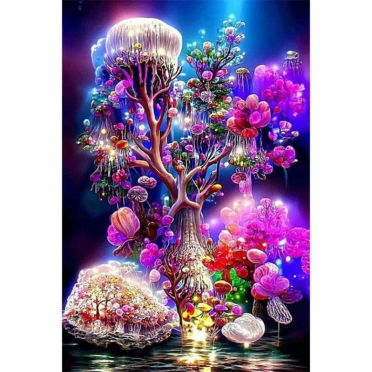 Jellyfish Wishing Tree 40*60cm full round drill diamond painting