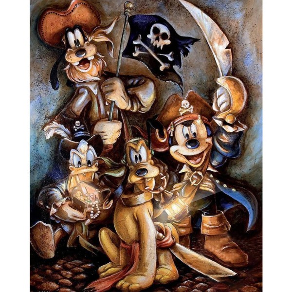 Full 11CT Pre-stamped 50*60cm Cross Stitch Disney Pirate