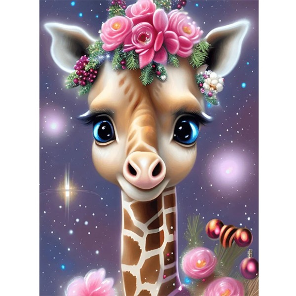 Giraffe Wearing Flowers