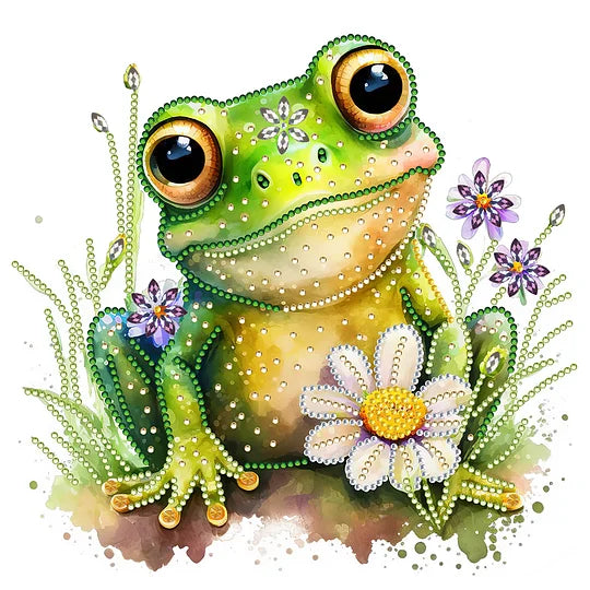 Pond Frog 30*30cm special shaped drill diamond painting