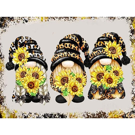 Sunflower Gnome 30*20cm full square drill diamond painting