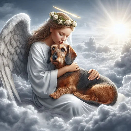 Angel and Dog 30*30cm full round drill diamond painting