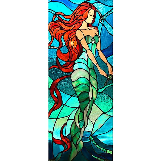 Mermaid Glass Painting 40*100cm full round drill diamond painting