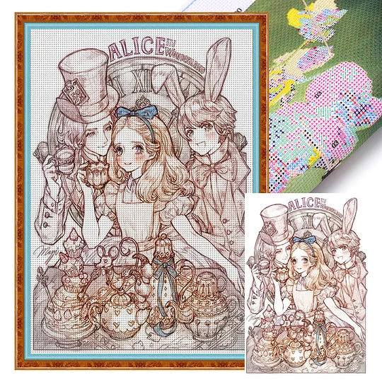Alice in Wonderland Full 11CT Pre-stamped 50*70cm Cross Stitch