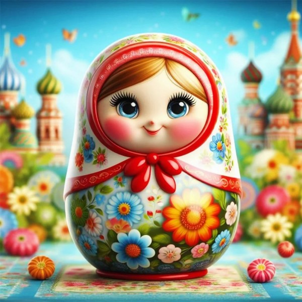 Russian Doll 40*40cm full round drill diamond painting