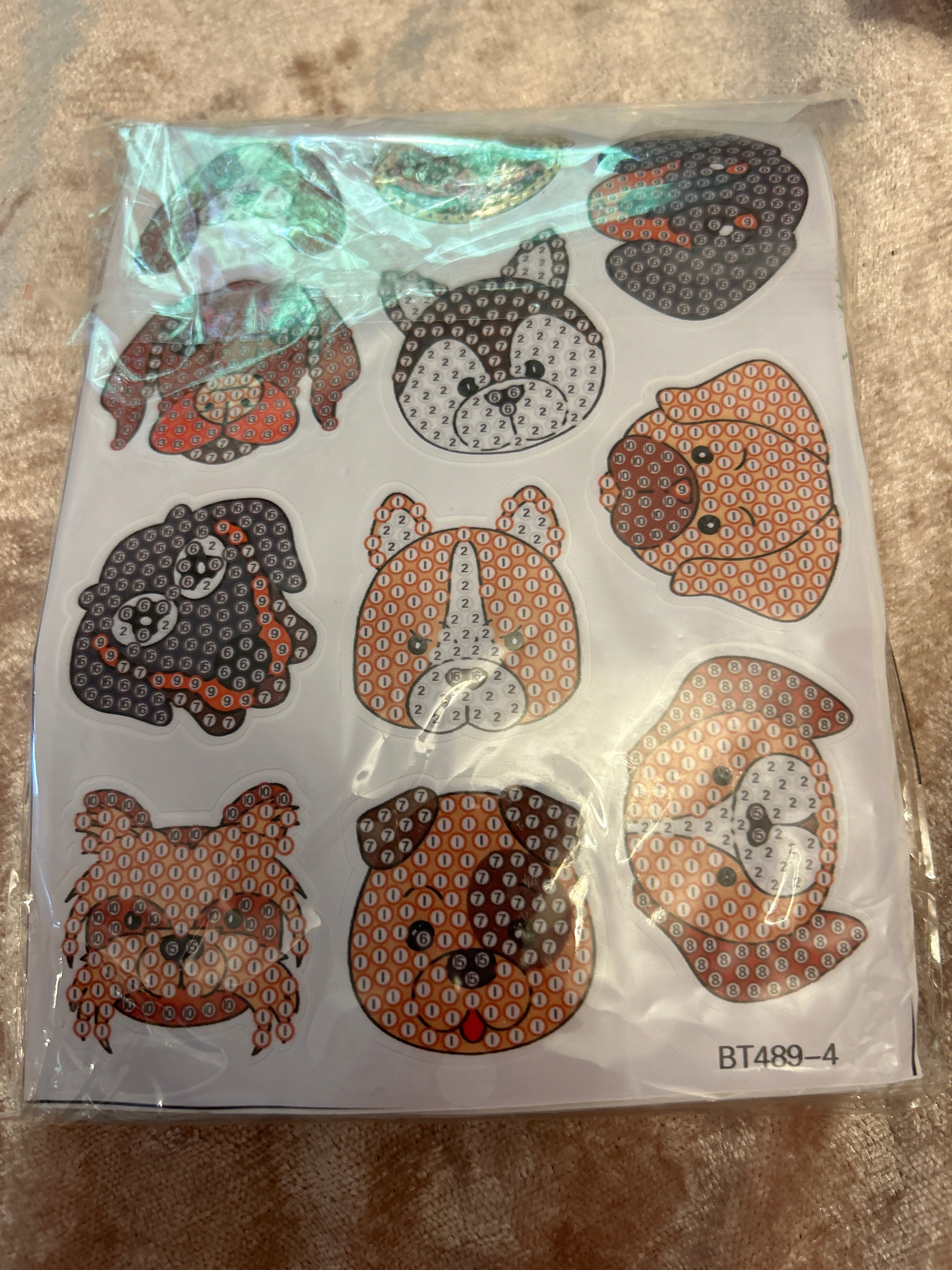 44 pcs diamond painting stickers animals