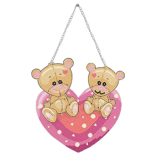 Acrylic Love Bear Single Sided Diamond Painting Hanging Pendant 20*20cm