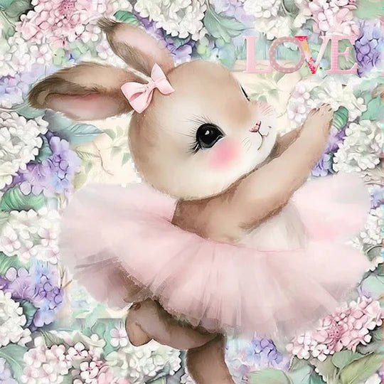 Rabbit Dance Joy 30*30cm full round drill diamond painting