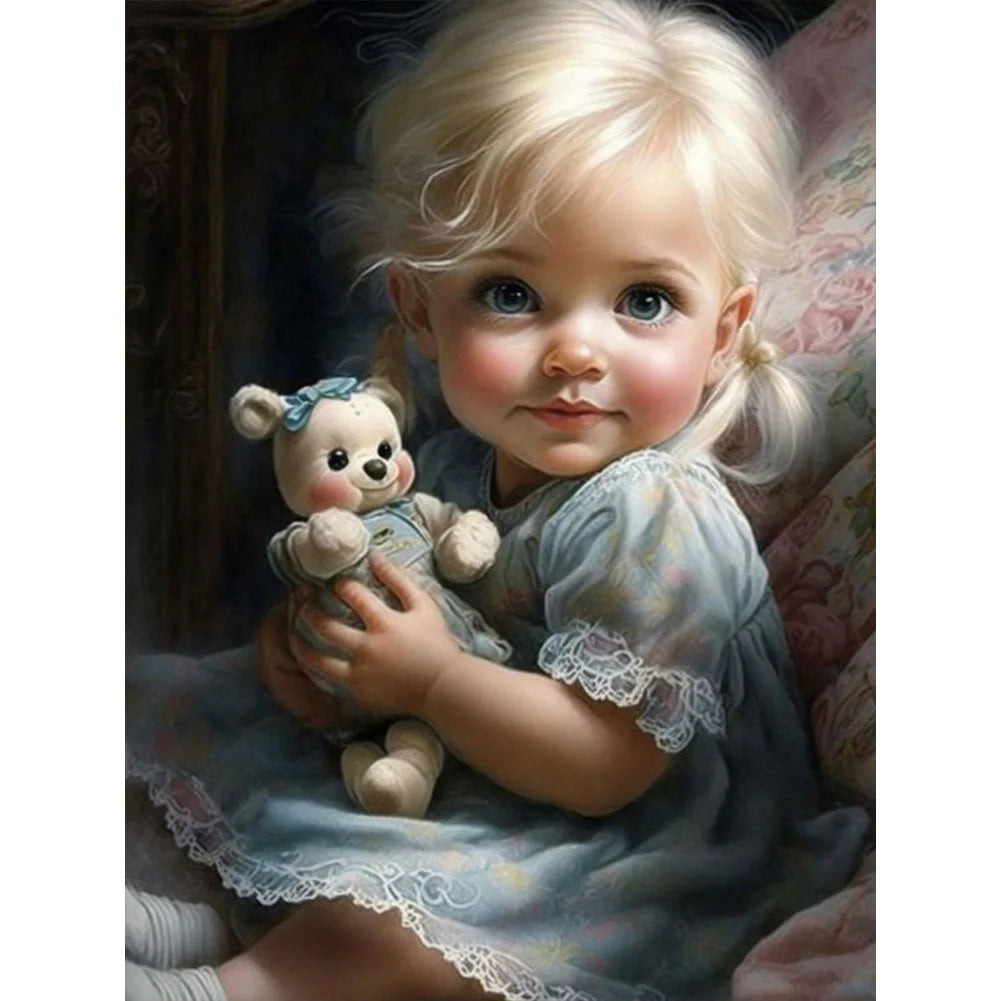 Cute Girl 30*40cm full square drill diamond painting