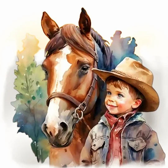 Western Cowboy 30*30cm full round drill diamond painting