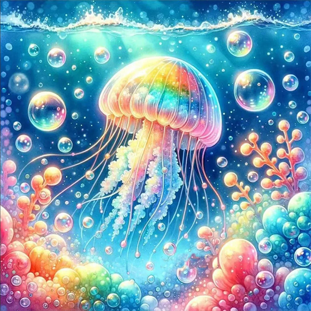 Colourful Jellyfish Full 11CT Pre-stamped 40*40cm cross stitch