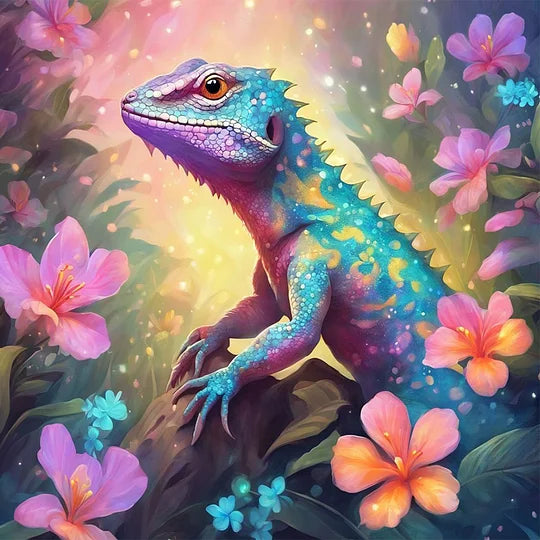 Lizard 30*30cm full round drill diamond painting