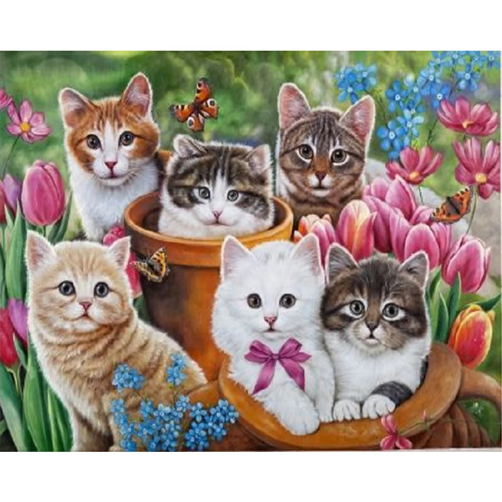 Litter of Kittens 50*40cm full square drill diamond painting