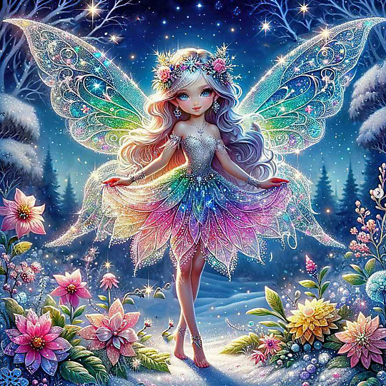 Crystal Little Fairy 50*50cm full round drill (40 colours) diamond painting