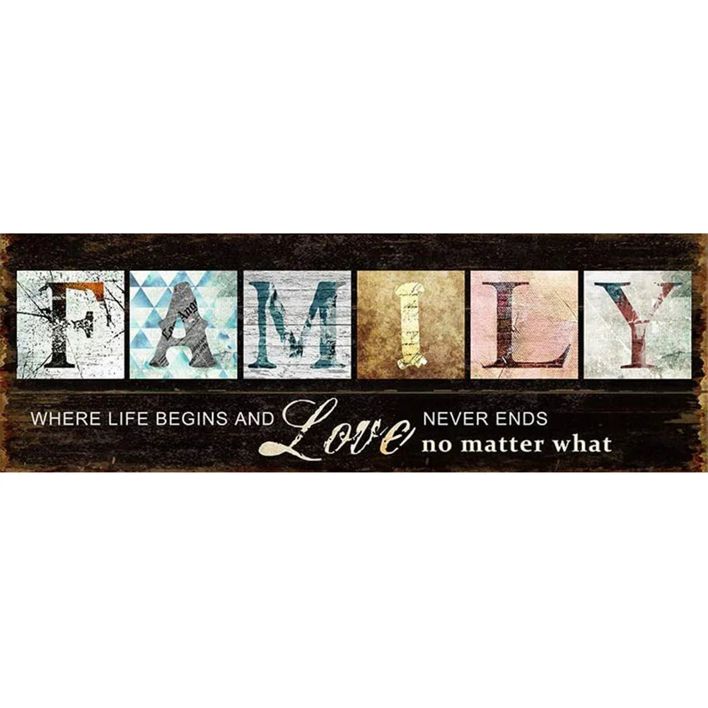 Letter Family Full 11CT Counted Cross Stitch 30*90cm