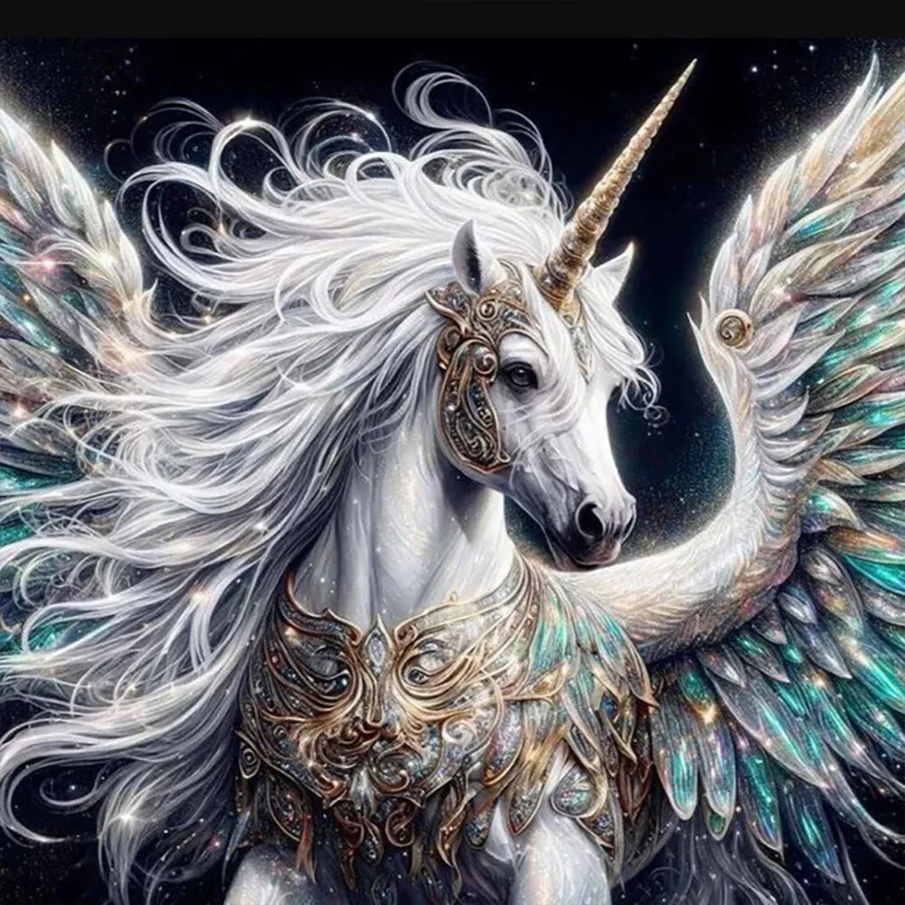 Unicorn with wings 30*30cm full round drill diamond painting