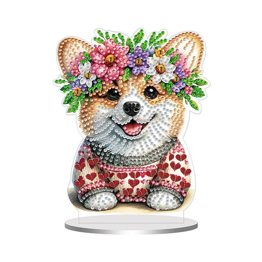 Special Shape Single Sided Puppy Diamond Painting Ornament