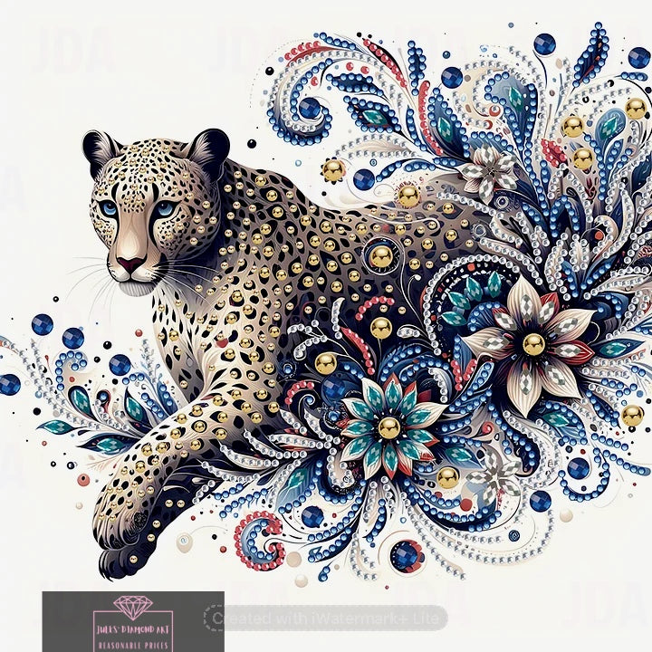 Exquisite Lepoard 30*30cm special shaped drill diamond painting