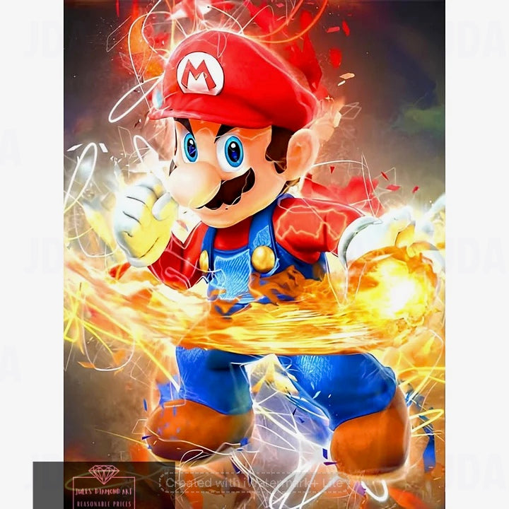 Mario 30*40cm full round drill diamond painting