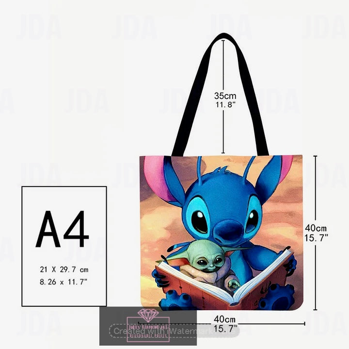 Stitch linen tote bag A4 size