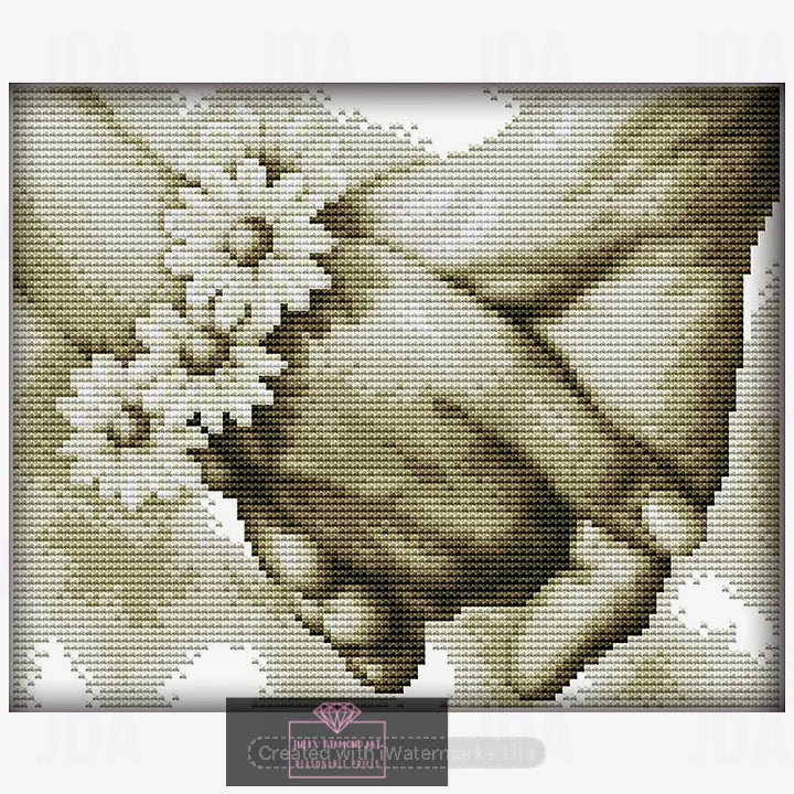 Hand in hand 14CT pre-stamped canvas 27*21cm cross stitch