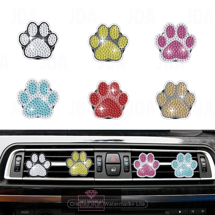 6 pcs Diamond Painting Car Vent Clips dog paw