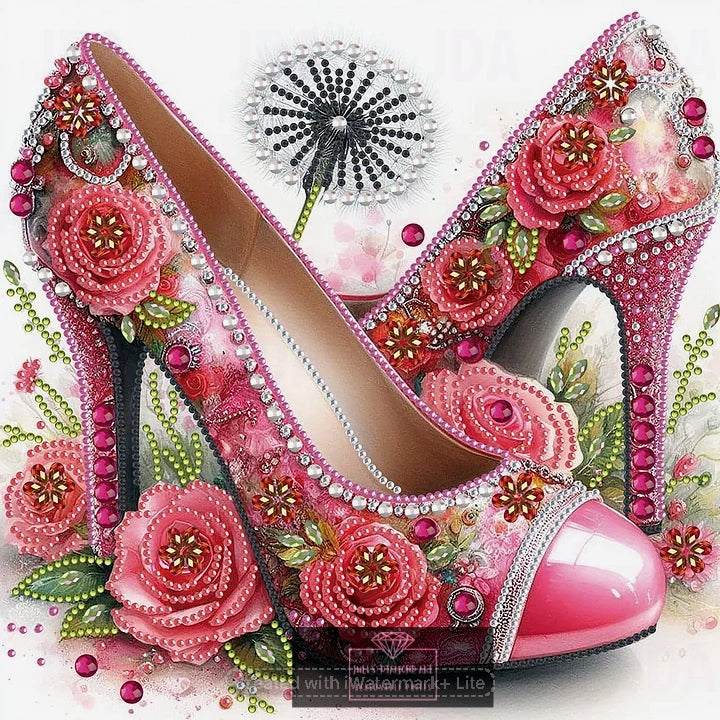 Flower High Heels 30*30cm special shaped drill diamond painting