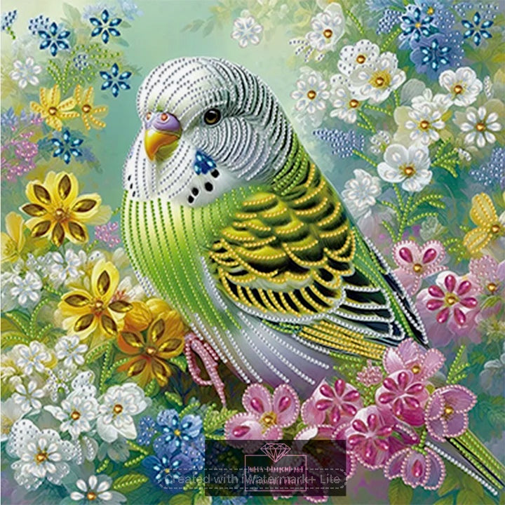 Green parrot 40*40cm special shaped drill diamond painting