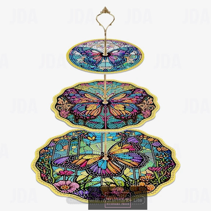 3 tier butterfly diamond painting cupcake stand