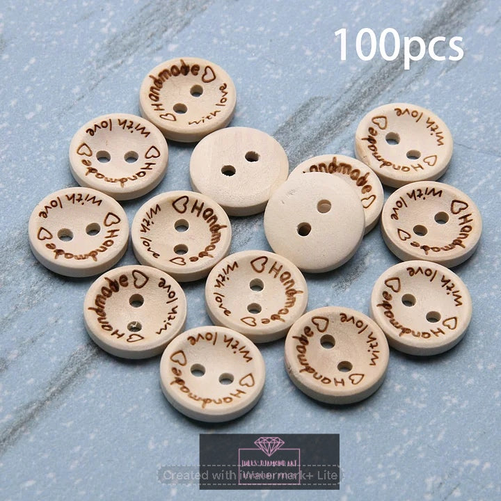 100 pcs Love Buttons 1.5cm